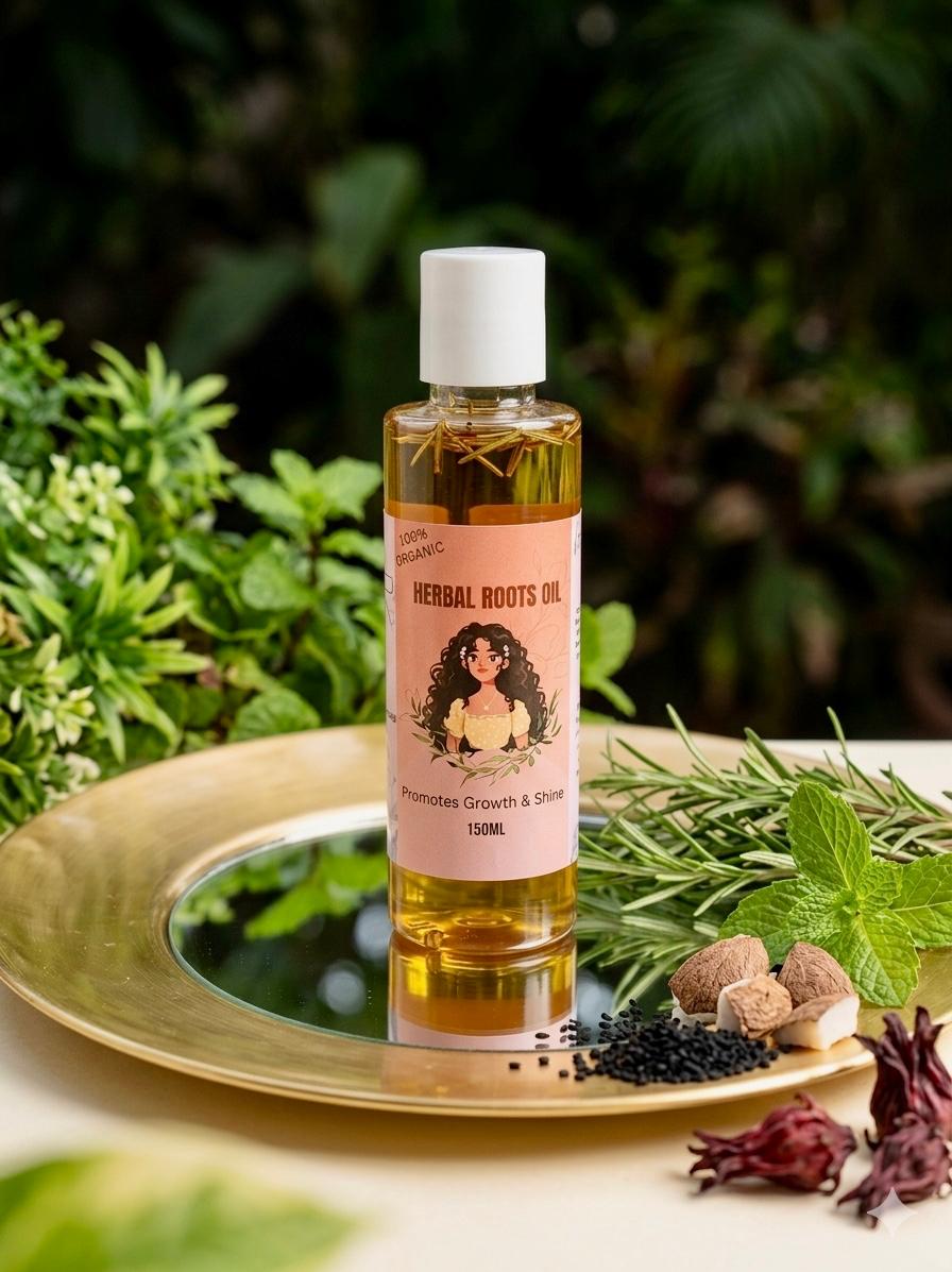 Pure rosemary and herbal ingredients used in Herbal Roots Oil